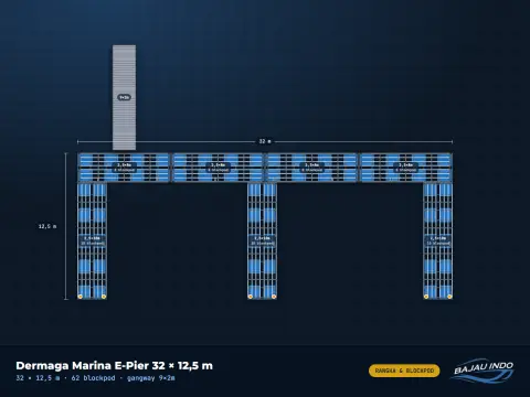 Dermaga Marina E-Pier 32 × 12,5 m — foto 1